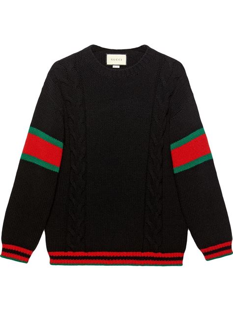 gucci womens jumper|gucci sweater black and red.